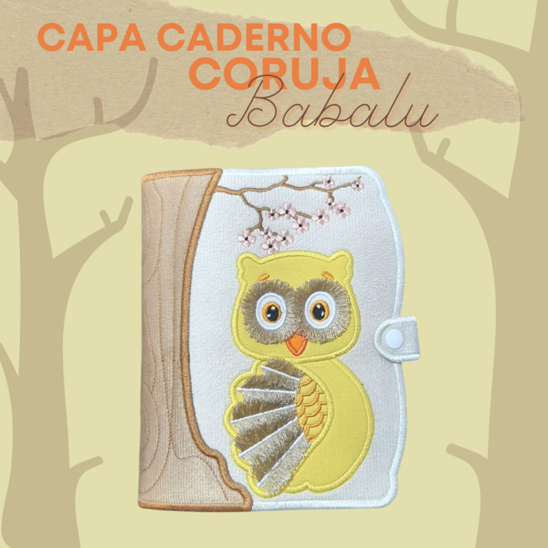 Capa Caderno Coruja Babalu (Bastidor 13x18)